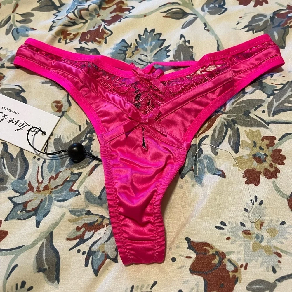For Love and Lemons Soutache Thong Fuschia XXS
